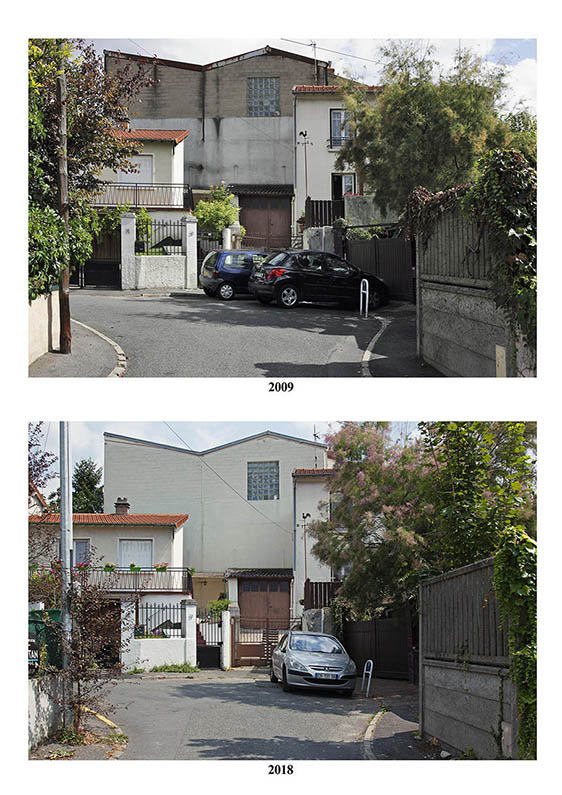 revoir une impasse pavillonnaire d'Arcueil à 9 ans d'intervalle