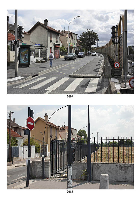 revoir une route qui longe l'autoroute sur Arcueil à 9 ans d'intervalle