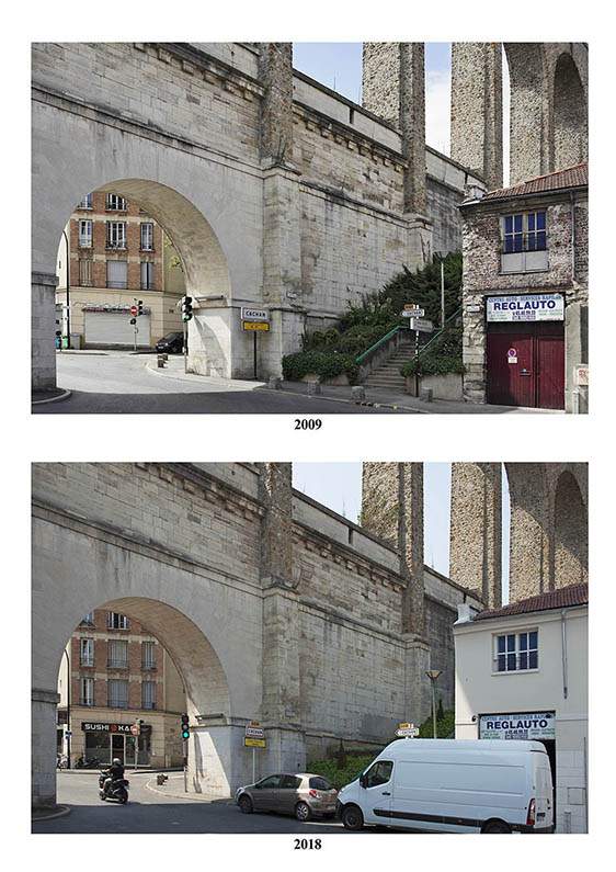 revoir le viaduc d'Arcueil à 9 ans d'intervalle