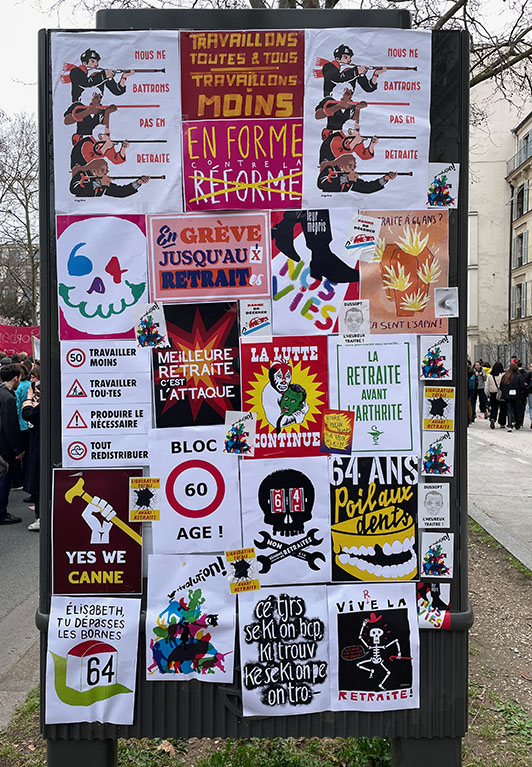 Lors d'une des nombreuses manifestations contre la loi de réforme des retraites début 2023