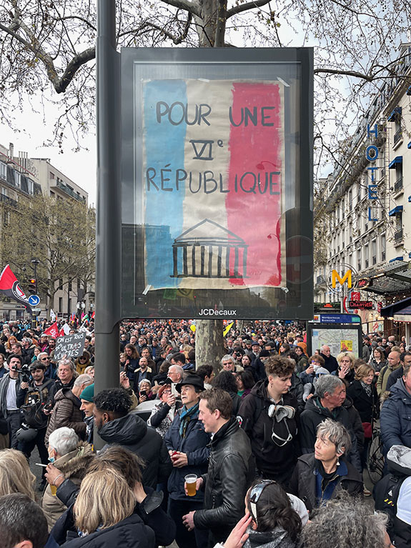 Lors d'une des nombreuses manifestations contre la loi de réforme des retraites début 2023